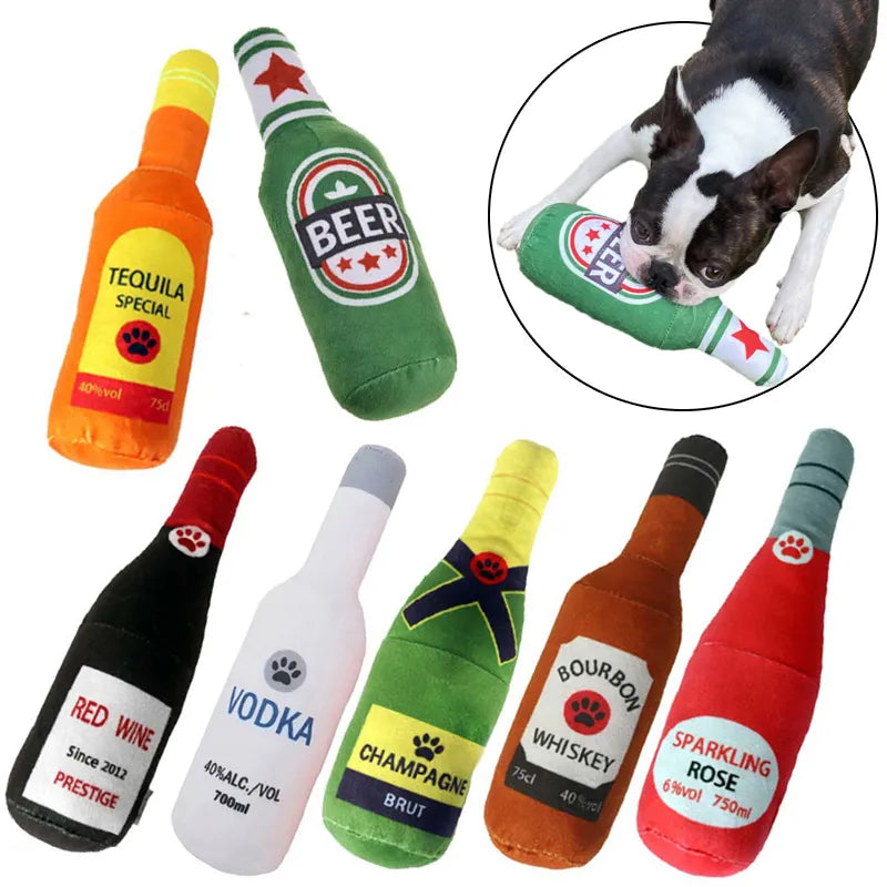 Bottle-Shaped Dog Toys for a Playful Twist!